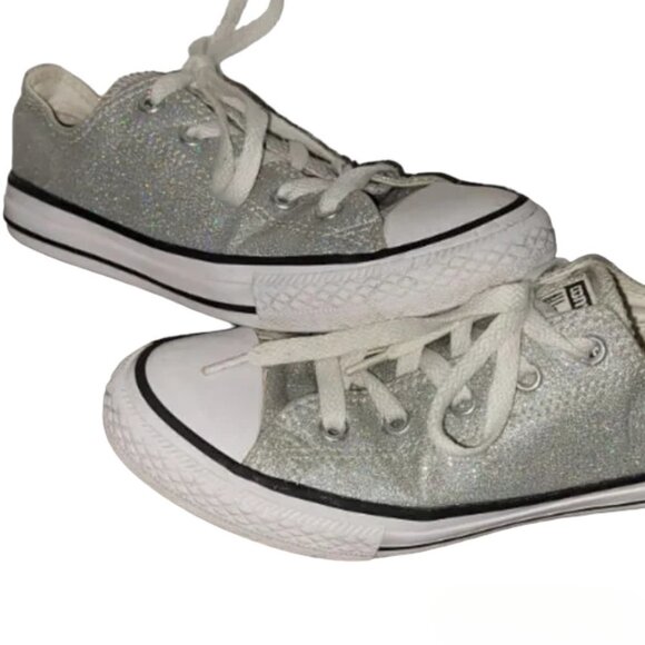2 for $20 Converse Silver Holographic Glitter - Picture 1 of 7